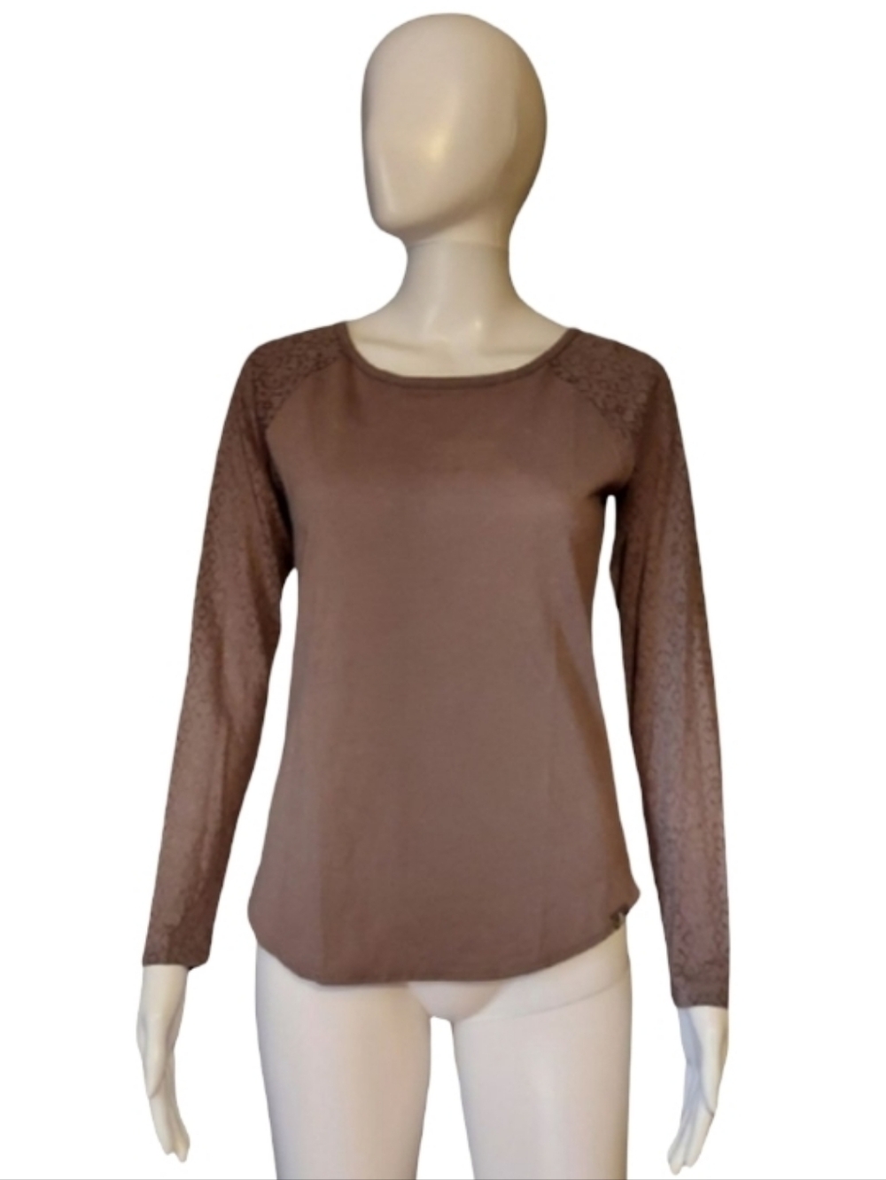 PrAna Organic Geo Print Mesh Sleeve Raglan Top